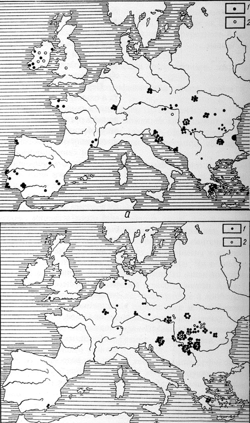 Карта золота Західної Європи